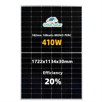 خرید پانل خورشیدی فتوولتائیک فتوولتائیک PV تمام مشکی مونو پرک 9bb برای سیستم خورشیدی خانگی online manufacture