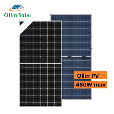 خرید پنل خورشیدی نیمه سلولی مونوکریستالی پنل PV ماژول انرژی خورشیدی 440 وات 450 وات 455 وات online manufacture