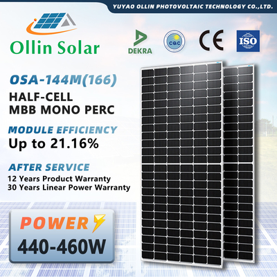 خرید پنل خورشیدی نیمه سلولی OLLIN 445W 450W 455W 460W پنل انرژی خورشیدی online manufacture